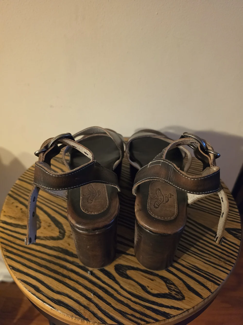 Freebird by Steven Brown Leather Platform Sandals with Buckle Strap